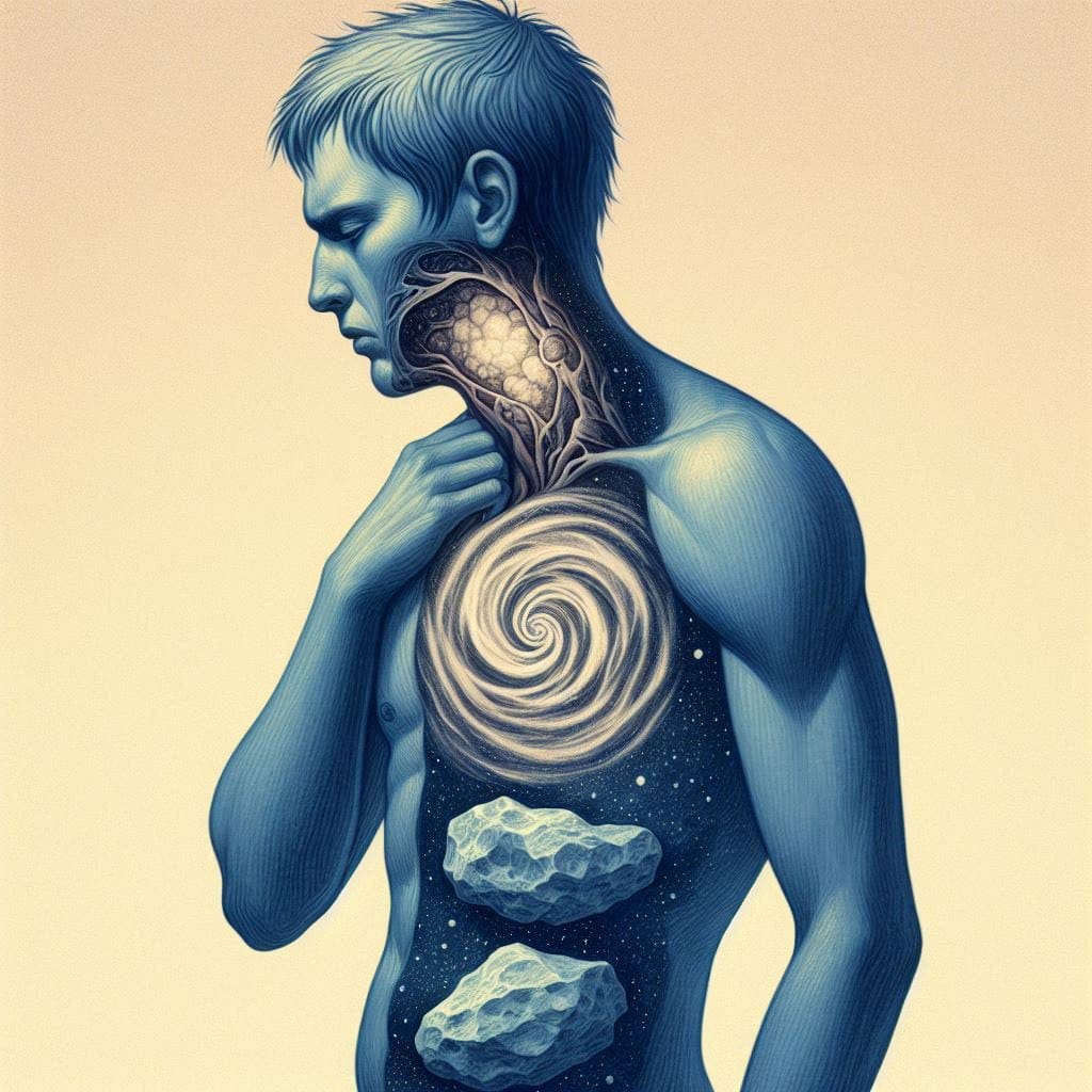 What do stomach pain, chest heaviness, and a lump in the throat mean?